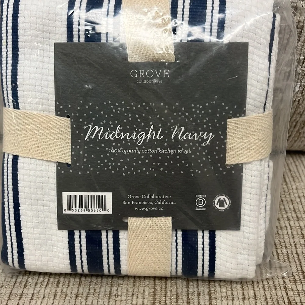 Pier 1 tea towel and Grove kitchen towel